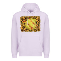 Lilac watercolor glitter leopard softball background Premium Hoodie - RanaPortraitStore