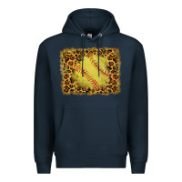 Navy watercolor glitter leopard softball background Premium Hoodie - RanaPortraitStore