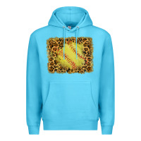 Ocean Blue watercolor glitter leopard softball background Premium Hoodie - RanaPortraitStore