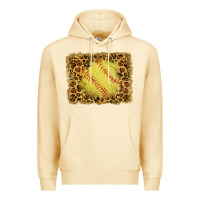 Pina Colada watercolor glitter leopard softball background Premium Hoodie - RanaPortraitStore