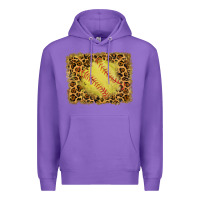 Purple watercolor glitter leopard softball background Premium Hoodie - RanaPortraitStore