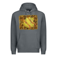 Rock watercolor glitter leopard softball background Premium Hoodie - RanaPortraitStore