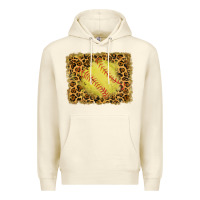 Sandshell watercolor glitter leopard softball background Premium Hoodie - RanaPortraitStore