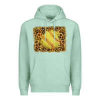 Seafoam watercolor glitter leopard softball background Premium Hoodie - RanaPortraitStore