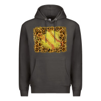 Smoke watercolor glitter leopard softball background Premium Hoodie - RanaPortraitStore