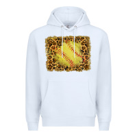 White watercolor glitter leopard softball background Premium Hoodie - RanaPortraitStore