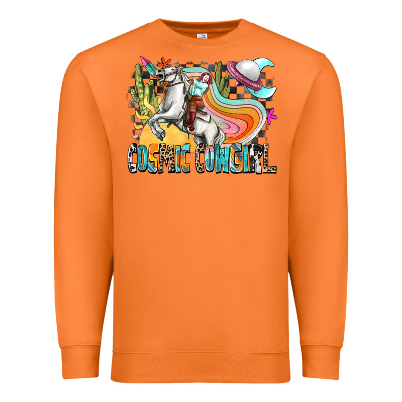 Cosmic Cowgirl Premium Sweatshirt by Zillion Design Studio | Teevron