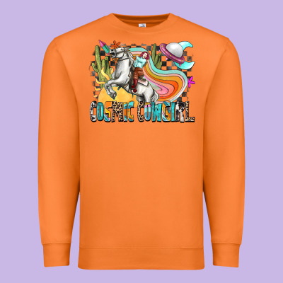 Cosmic Cowgirl Premium Sweatshirt Designed By Zillion Design Studio