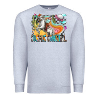 Heather Grey cosmic cowgirl Premium Sweatshirt - Zillion Design Studio