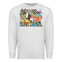 Oatmeal Heather cosmic cowgirl Premium Sweatshirt - Zillion Design Studio