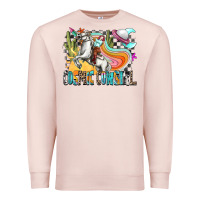 Pale Pink cosmic cowgirl Premium Sweatshirt - Zillion Design Studio