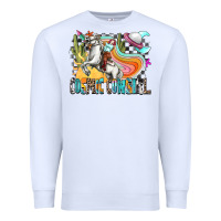 White cosmic cowgirl Premium Sweatshirt - Zillion Design Studio