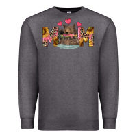 Charcoal Heather Mom Bear With Sunflowers Premium Sweatshirt - RanaPortraitStore