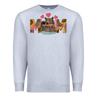 Heather Grey Mom Bear With Sunflowers Premium Sweatshirt - RanaPortraitStore