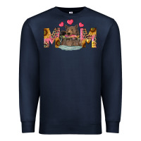 Navy Mom Bear With Sunflowers Premium Sweatshirt - RanaPortraitStore