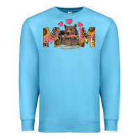 Ocean Blue Mom Bear With Sunflowers Premium Sweatshirt - RanaPortraitStore