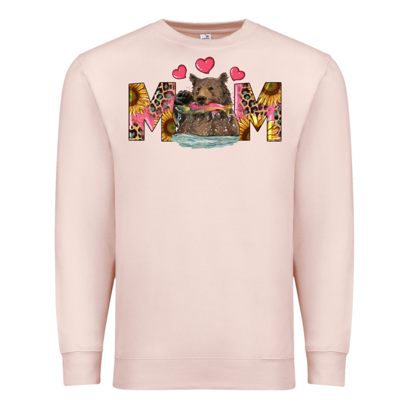 Mom Bear With Sunflowers Premium Sweatshirt by RanaPortraitStore | Teevron