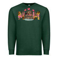 Sports Green Mom Bear With Sunflowers Premium Sweatshirt - RanaPortraitStore