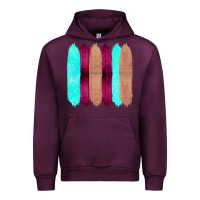 Colored Farm Life Purple Wood Jute Cyan Glitter Brush Strokes Urban Hoodie | Teevron