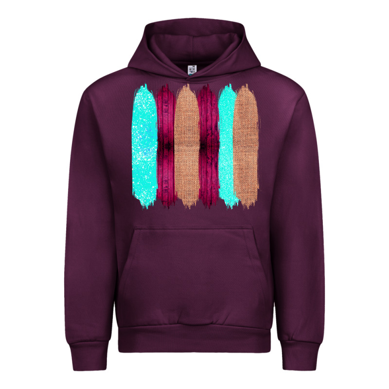 Colored Farm Life Purple Wood Jute Cyan Glitter Brush Strokes Urban Hoodie by Bettercallsaul | Teevron