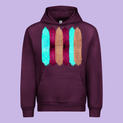 Colored Farm Life Purple Wood Jute Cyan Glitter Brush Strokes Urban Hoodie Designed By Bettercallsaul