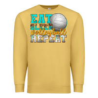 Antique Gold eat sleep volleyball repeat Premium Sweatshirt - texasbilliewilder