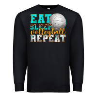 Black eat sleep volleyball repeat Premium Sweatshirt - texasbilliewilder