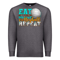Charcoal Heather eat sleep volleyball repeat Premium Sweatshirt - texasbilliewilder