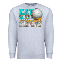 Heather Grey eat sleep volleyball repeat Premium Sweatshirt - texasbilliewilder