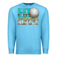 Ocean Blue eat sleep volleyball repeat Premium Sweatshirt - texasbilliewilder