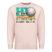 Pale Pink eat sleep volleyball repeat Premium Sweatshirt - texasbilliewilder