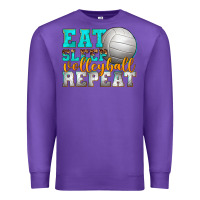Purple eat sleep volleyball repeat Premium Sweatshirt - texasbilliewilder