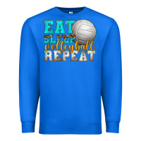 True Royal eat sleep volleyball repeat Premium Sweatshirt - texasbilliewilder
