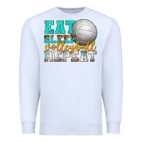 White eat sleep volleyball repeat Premium Sweatshirt - texasbilliewilder