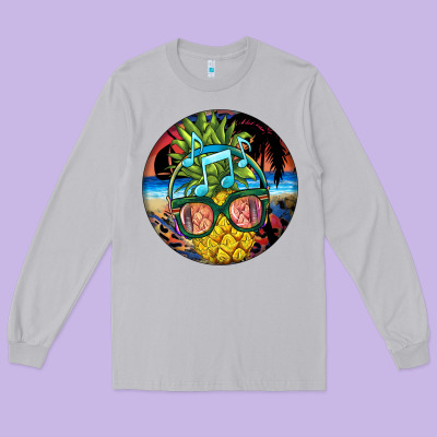 Pineapple Relaxing Long Sleeve Tee Designed By Barkaloodesign