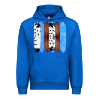 Cobalt Western Farm Life Cowhide Wood Blue Glitter Brush Stroke Urban Hoodie - Bettercallsaul