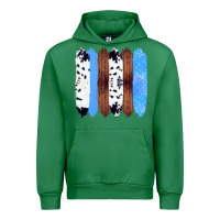 Emerald Western Farm Life Cowhide Wood Blue Glitter Brush Stroke Urban Hoodie - Bettercallsaul