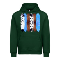 Forest Green Western Farm Life Cowhide Wood Blue Glitter Brush Stroke Urban Hoodie - Bettercallsaul
