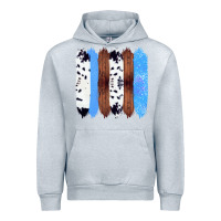 Heather Grey Western Farm Life Cowhide Wood Blue Glitter Brush Stroke Urban Hoodie - Bettercallsaul