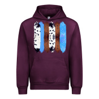 Mauve Wine Western Farm Life Cowhide Wood Blue Glitter Brush Stroke Urban Hoodie - Bettercallsaul
