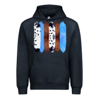 Navy Western Farm Life Cowhide Wood Blue Glitter Brush Stroke Urban Hoodie - Bettercallsaul