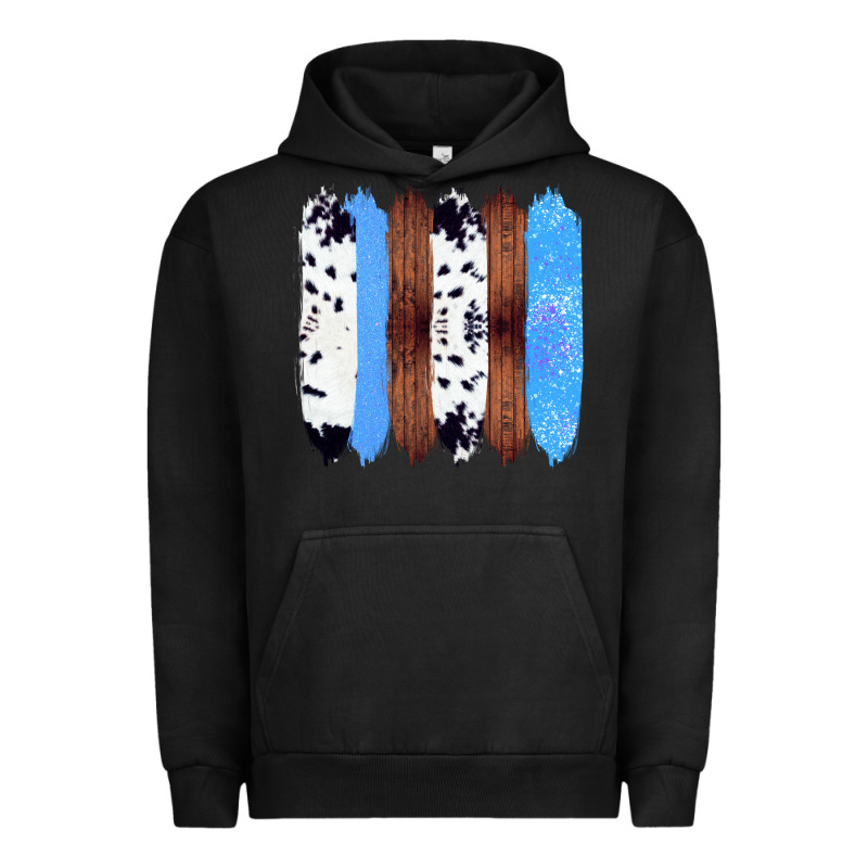 Western Farm Life Cowhide Wood Blue Glitter Brush Stroke Urban Hoodie by Bettercallsaul | Teevron
