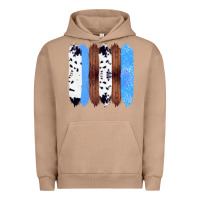 Pigment Burro Western Farm Life Cowhide Wood Blue Glitter Brush Stroke Urban Hoodie - Bettercallsaul