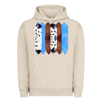 Pigment French Oak Western Farm Life Cowhide Wood Blue Glitter Brush Stroke Urban Hoodie - Bettercallsaul