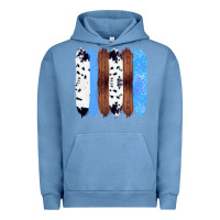 Pigment Pebble Blue Western Farm Life Cowhide Wood Blue Glitter Brush Stroke Urban Hoodie - Bettercallsaul