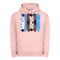 Pigment Salmon Western Farm Life Cowhide Wood Blue Glitter Brush Stroke Urban Hoodie - Bettercallsaul