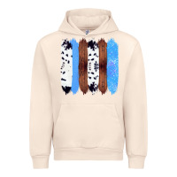 Sandshell Western Farm Life Cowhide Wood Blue Glitter Brush Stroke Urban Hoodie - Bettercallsaul