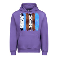 Tulip Western Farm Life Cowhide Wood Blue Glitter Brush Stroke Urban Hoodie - Bettercallsaul