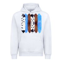 White Western Farm Life Cowhide Wood Blue Glitter Brush Stroke Urban Hoodie - Bettercallsaul