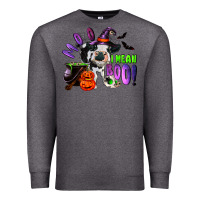 Charcoal Heather Moo I Mean Boo Baby Cow Premium Sweatshirt - RanaPortraitStore